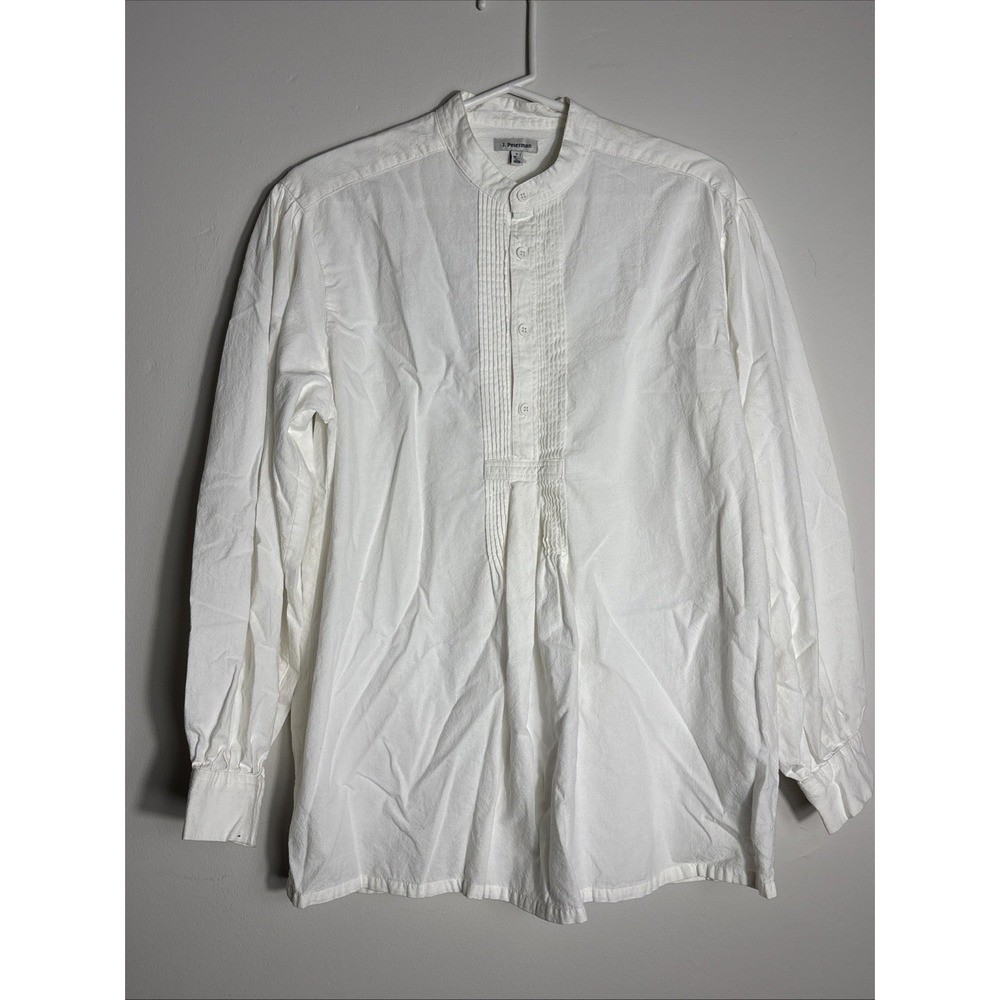 J. Peterman Men's Vintage Otavalo Mountain Cotton Shirt Small Poet Shirt